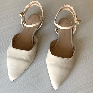 Anthropologie cream flats ankle strap 6M